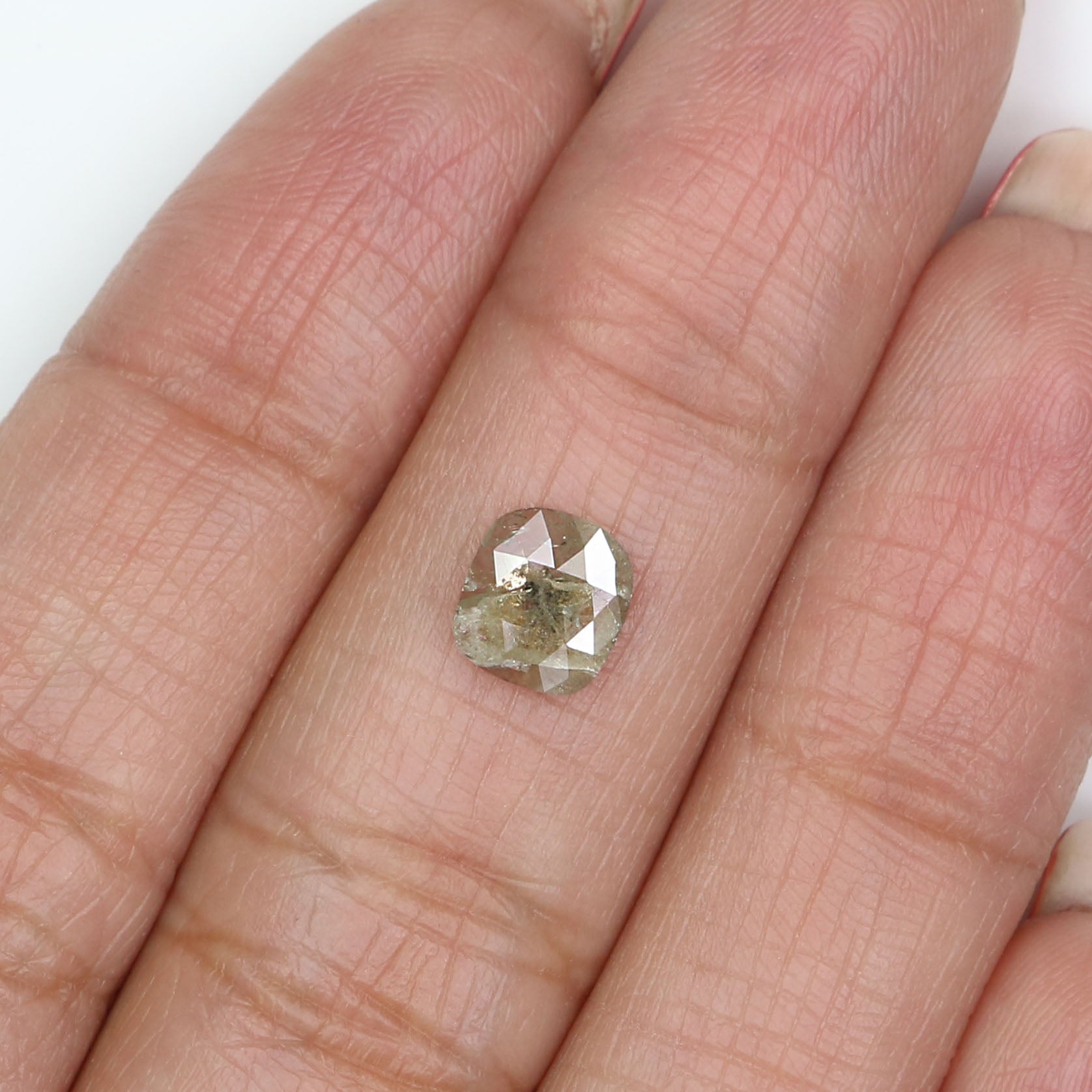 0.70 CT Natural Loose Cushion Shape Diamond Grey Color Cushion Rose Cut Diamond 6.60 MM Natural Cushion Shape Grey Color Diamond LQ7126