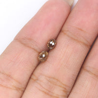 Natural Loose briolette Brown Color Diamond 0.78 CT 4.20 MM Drop Shape Rose Cut Diamond L9890