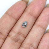 Natural Loose Pear Salt And Pepper Diamond Black Grey Color 0.56 CT 6.55 MM Pear Shape Rose Cut Diamond KR2583