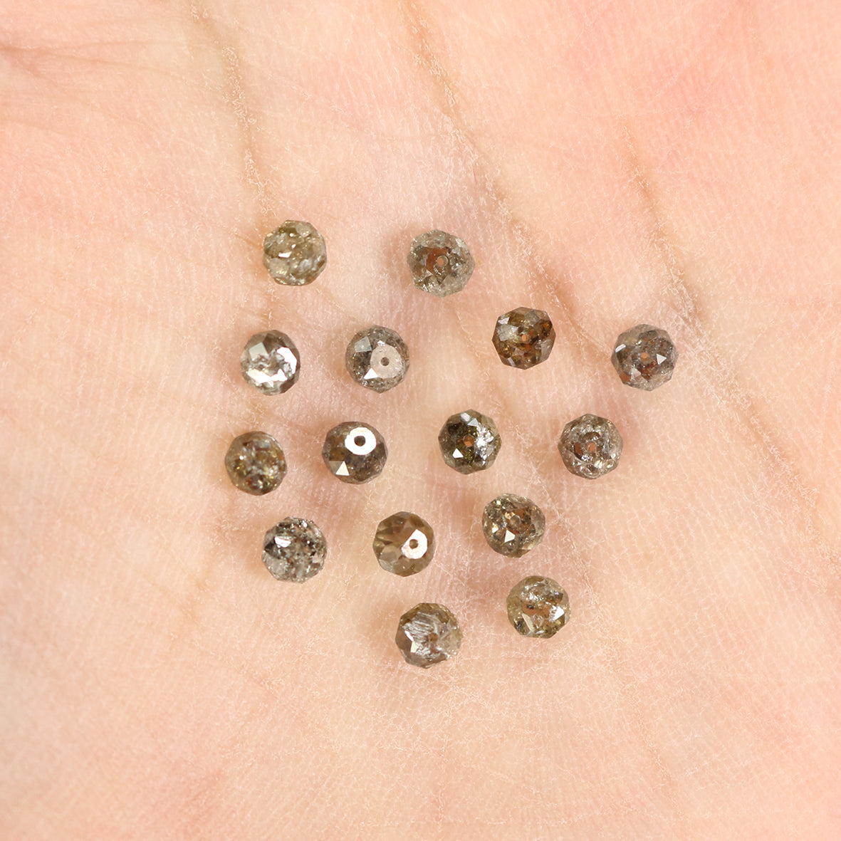 Natural Loose Bead Brown Color Diamond 2.29 CT 2.50 MM Bead Shape Rose Cut Diamond L1735