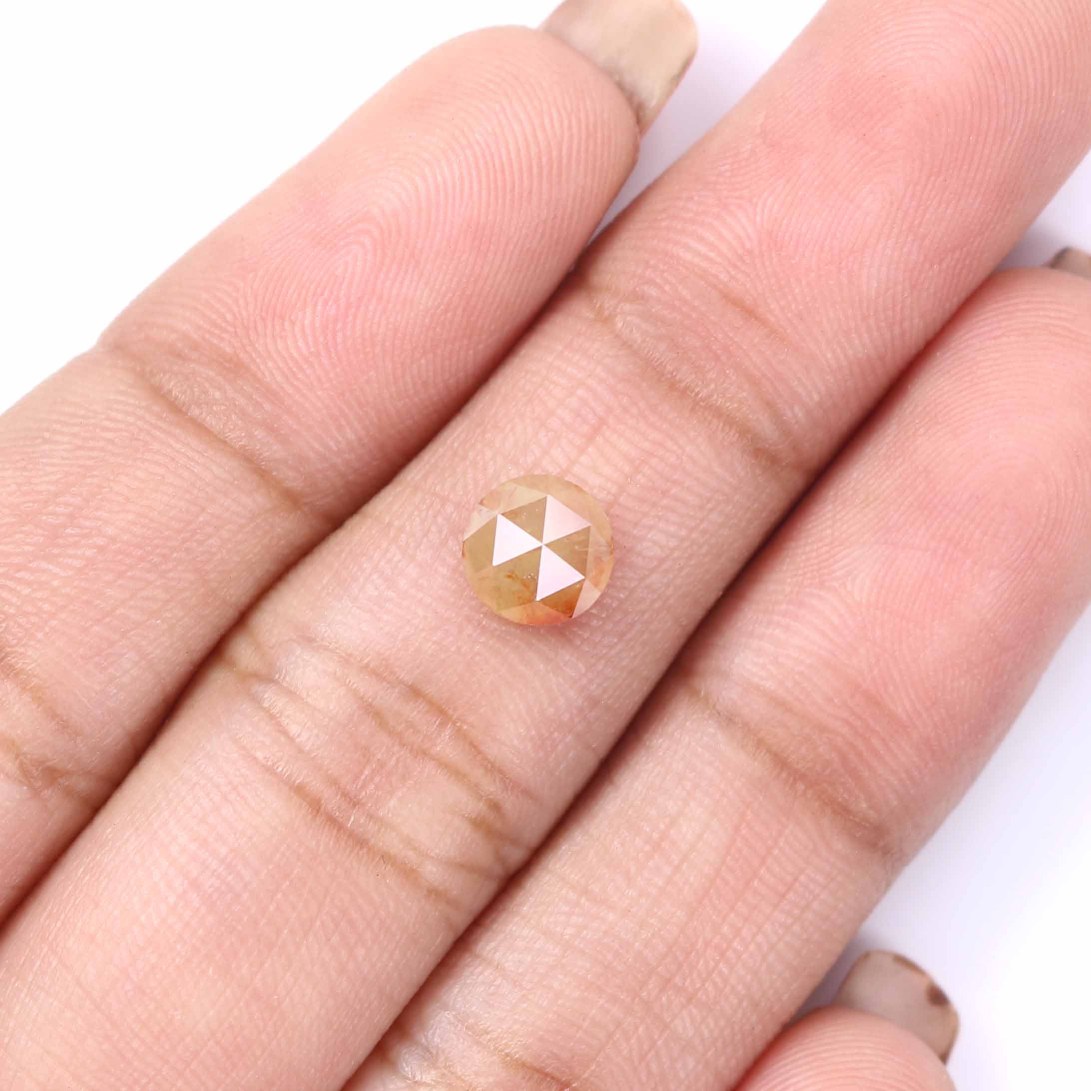0.97 CT Natural Loose Round Rose Cut Diamond Brown Color Round Shape Diamond 6.05 MM Natural Yellow Color Round Rose Cut Diamond LQ8864