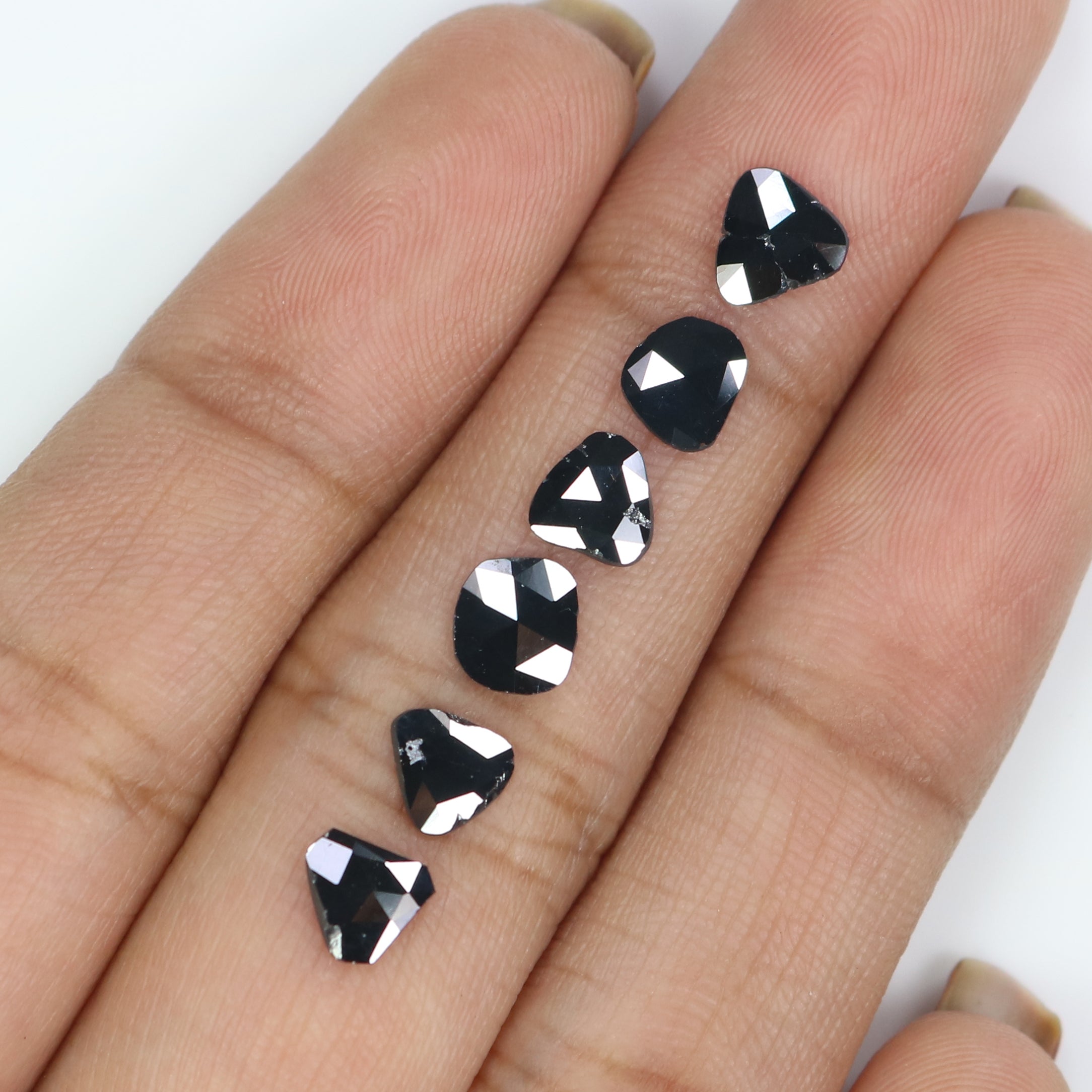 1.30 CT Natural Loose Slice Shape Diamond Black Color Slice Cut Diamond 5.60 MM Natural Loose Black Color Slice Rose Cut Diamond LQ2703