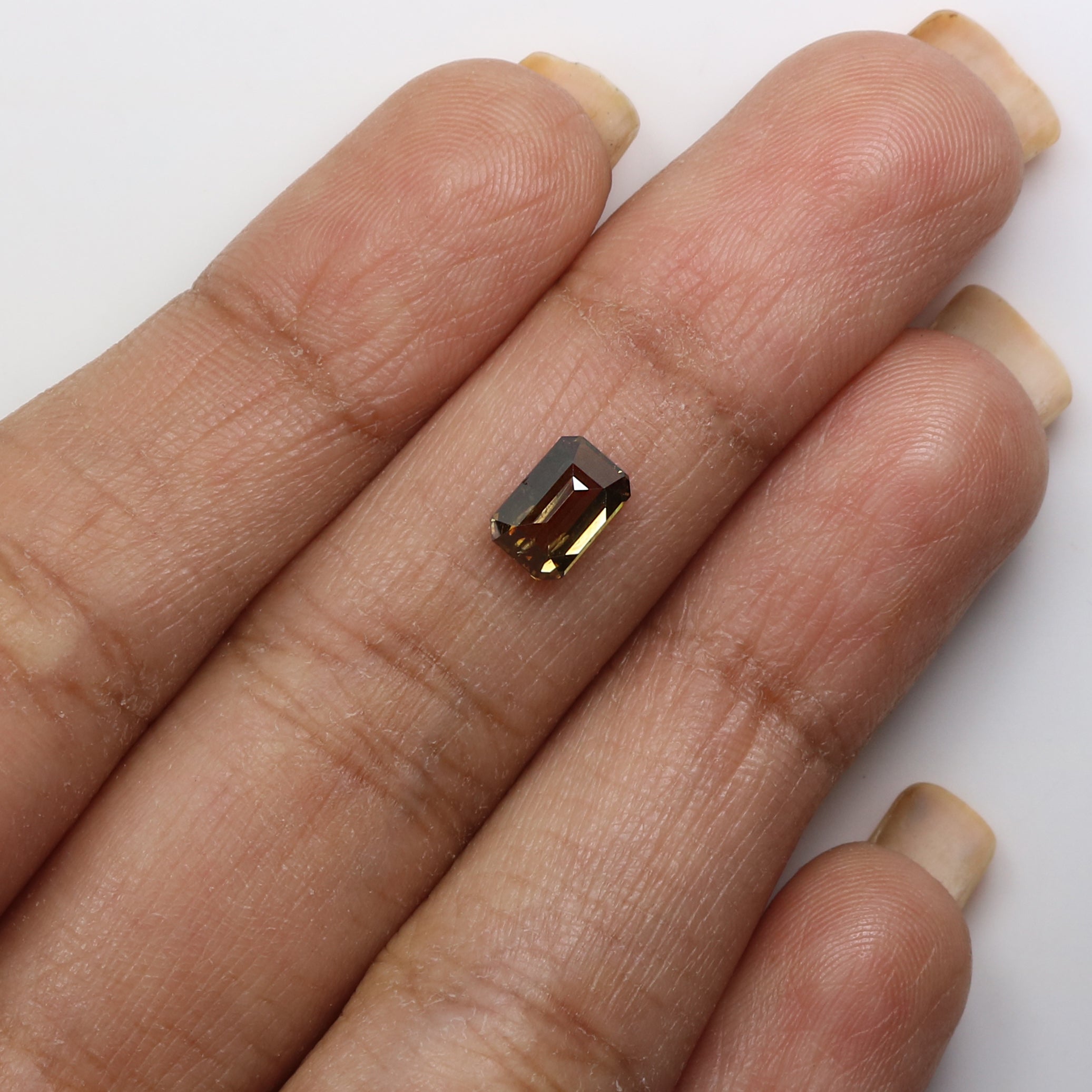 0.96 Ct Natural Loose Emerald Shape Diamond Brown Color Emerald Cut Diamond 6.90 MM Natural Brown Diamond Emerald Rose Cut Diamond LQ1768