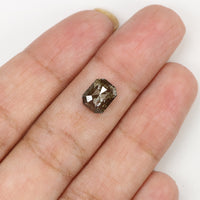Natural Loose Emerald Diamond Brown Color 1.66 CT 7.90 MM Emerald Shape Rose Cut Diamond L7671