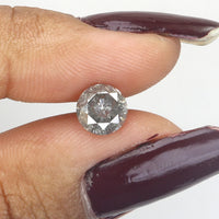 1.45 Ct Natural Loose Diamond, Round Brilliant Cut, Salt Pepper Diamond, Black Diamond, Gray Diamond, Rustic Diamond, Round Diamond KDL013