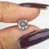 1.45 Ct Natural Loose Diamond, Round Brilliant Cut, Salt Pepper Diamond, Black Diamond, Gray Diamond, Rustic Diamond, Round Diamond KDL013