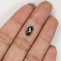 Natural Loose Hexagon Green Black Color Diamond 1.49 CT 9.80 MM Hexagon Shape Rose Cut Diamond KR1872