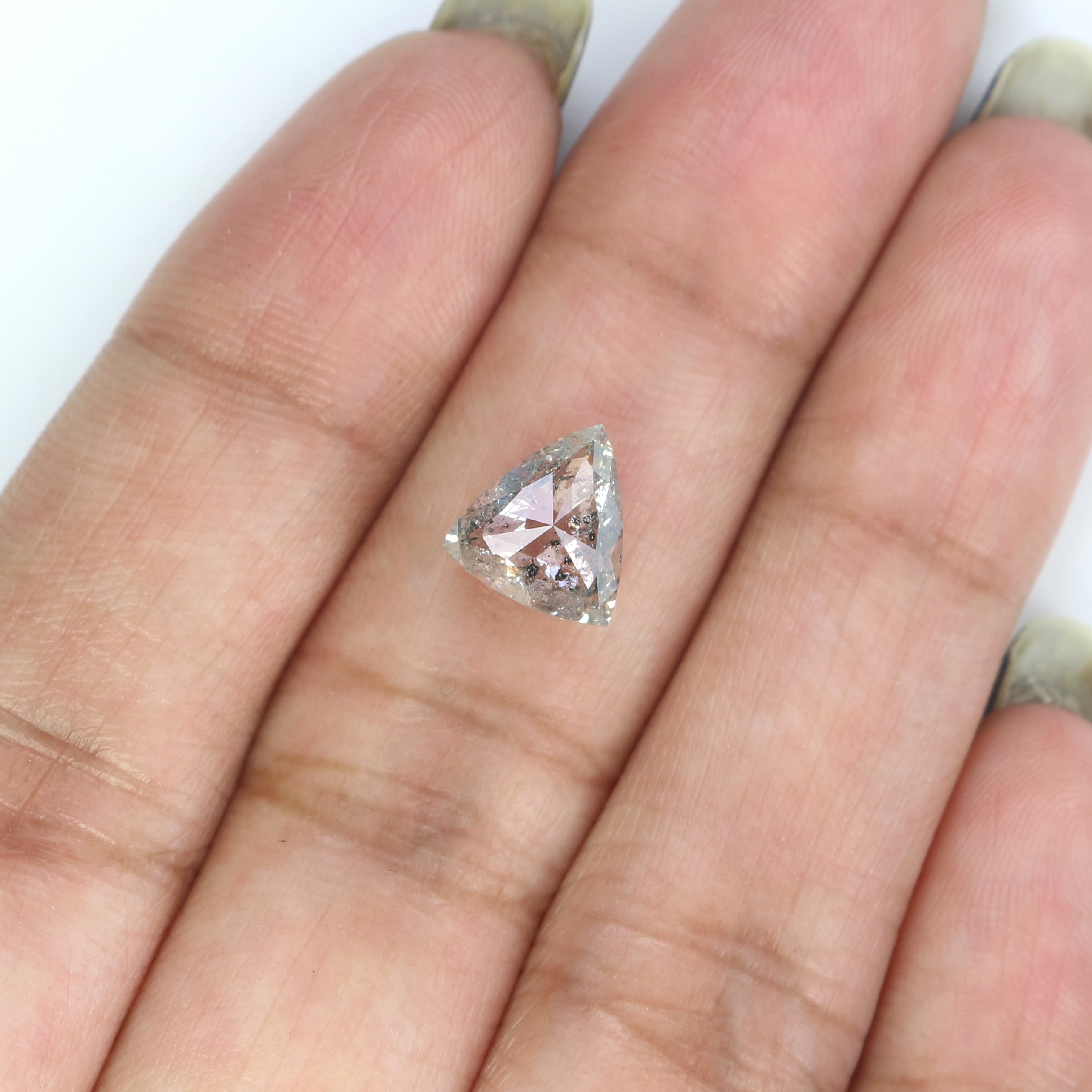 2.09 CT Natural Loose Triangle Shape Diamond White - G Triangle Cut Diamond 8.50 MM Natural White - G Color Triangle Rose Cut Diamond QL2592