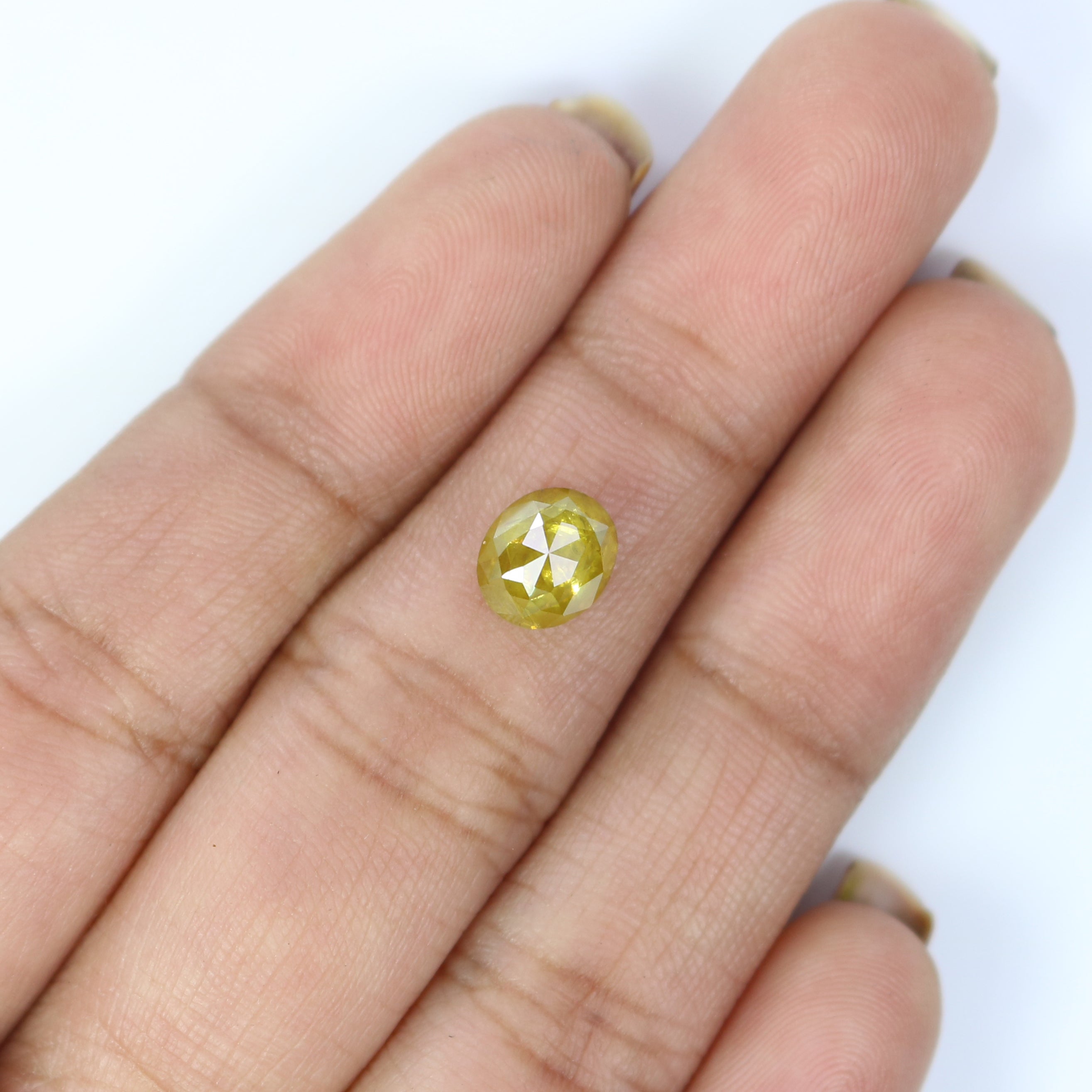 1.73 CT Natural Loose Oval Shape Diamond Yellow Color Oval Cut Diamond 7.20 MM Natural Loose Yellow Diamond Oval Rose Cut Diamond LQ2696
