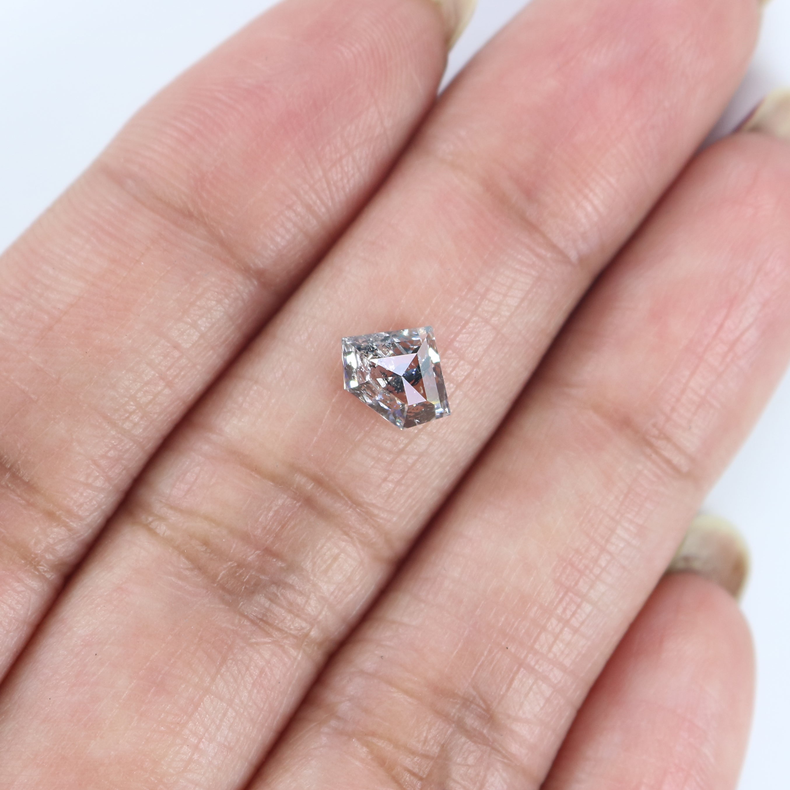 1.05 Ct Natural Loose Shield Shape Diamond Salt And Pepper Shield Cut Diamond 5.90 MM Black Gray Color Shield Shape Rose Cut Diamond QL2673