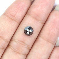 Natural Loose Rose Cut Black Grey Color Diamond 1.48 CT 6.50 MM Round Rose Cut Shape Diamond KR909
