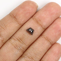 Natural Loose Shield Salt And Pepper Diamond Black Color 0.67 CT 6.00 MM Shield Shape Rose Cut Diamond L6534