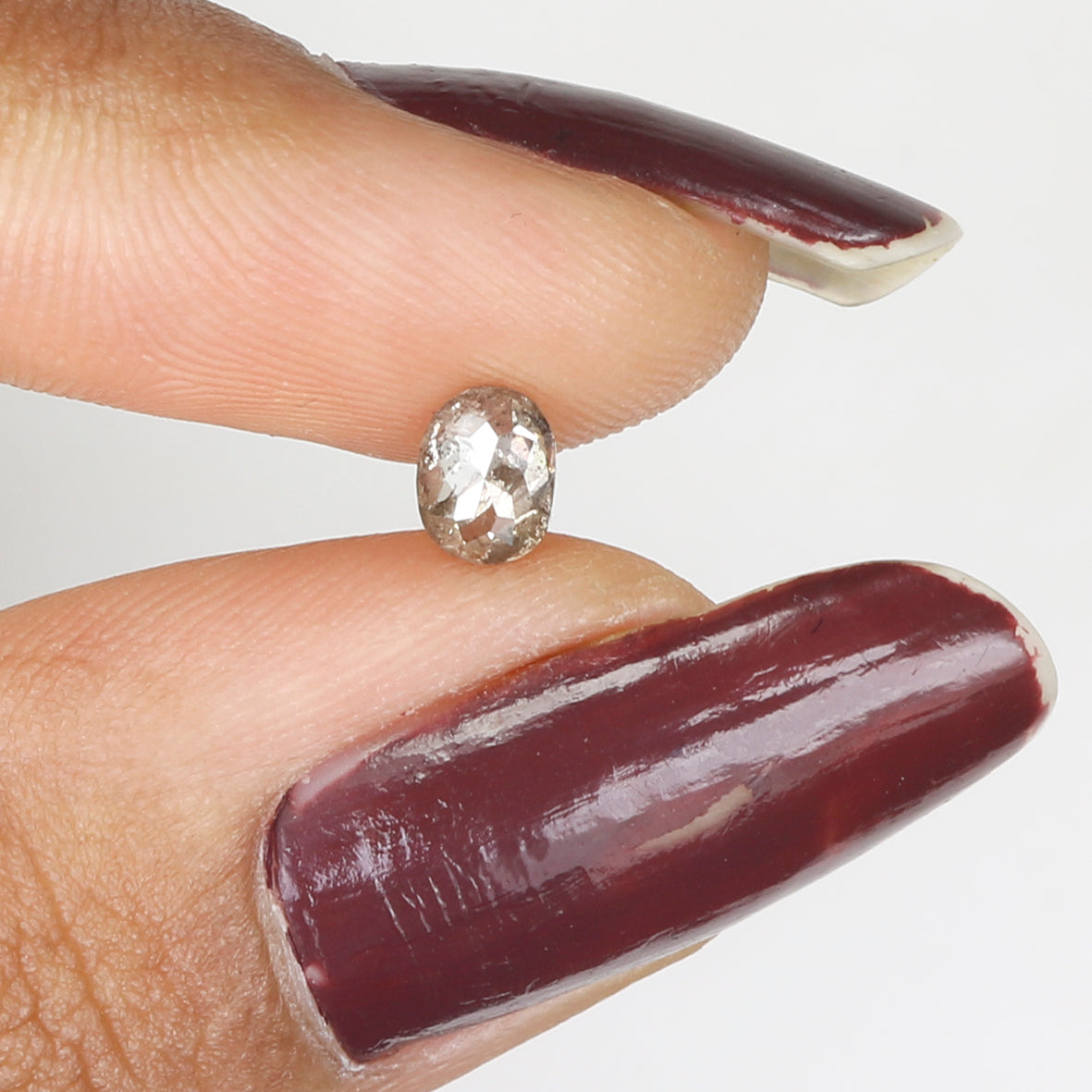 0.37 Ct Natural Loose Oval Shape Diamond Salt And Pepper Oval Cut Diamond 5.10 MM Natural Loose Black Grey Color Oval Rose Cut Diamond LQ395