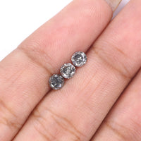 Natural Loose Round Salt And Pepper Diamond Black Grey Color 0.65 CT 3.60 MM Round Brilliant Cut Diamond L9080