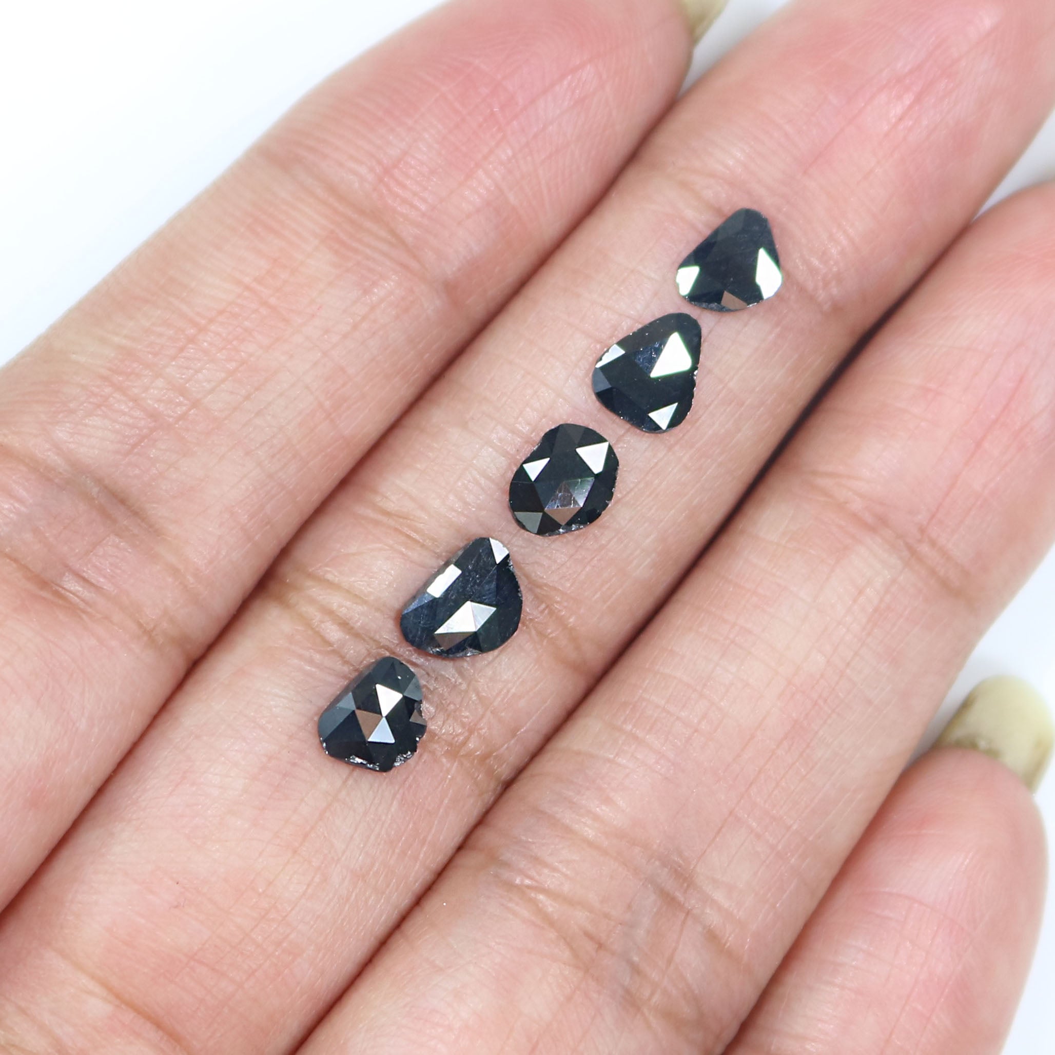 1.38 CT Natural Loose Slice Shape Diamond Black Color Slice Cut Diamond 6.40 MM Natural Loose Black Color Slice Rose Cut Diamond KQ2619