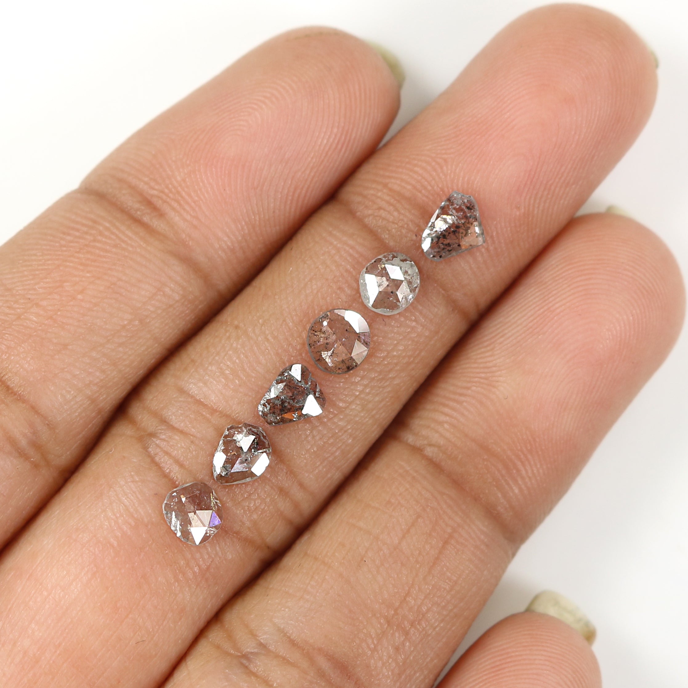 1.01 Ct Natural Loose Slice Shape Diamond Salt And Pepper Slice Cut Diamond 4.30 MM Natural Black Grey Diamond Irregular Cut Diamond LQ1511