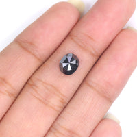 Natural Loose Oval Diamond Black Color 1.31 CT 7.10 MM Oval Shape Rose Cut Diamond L7596