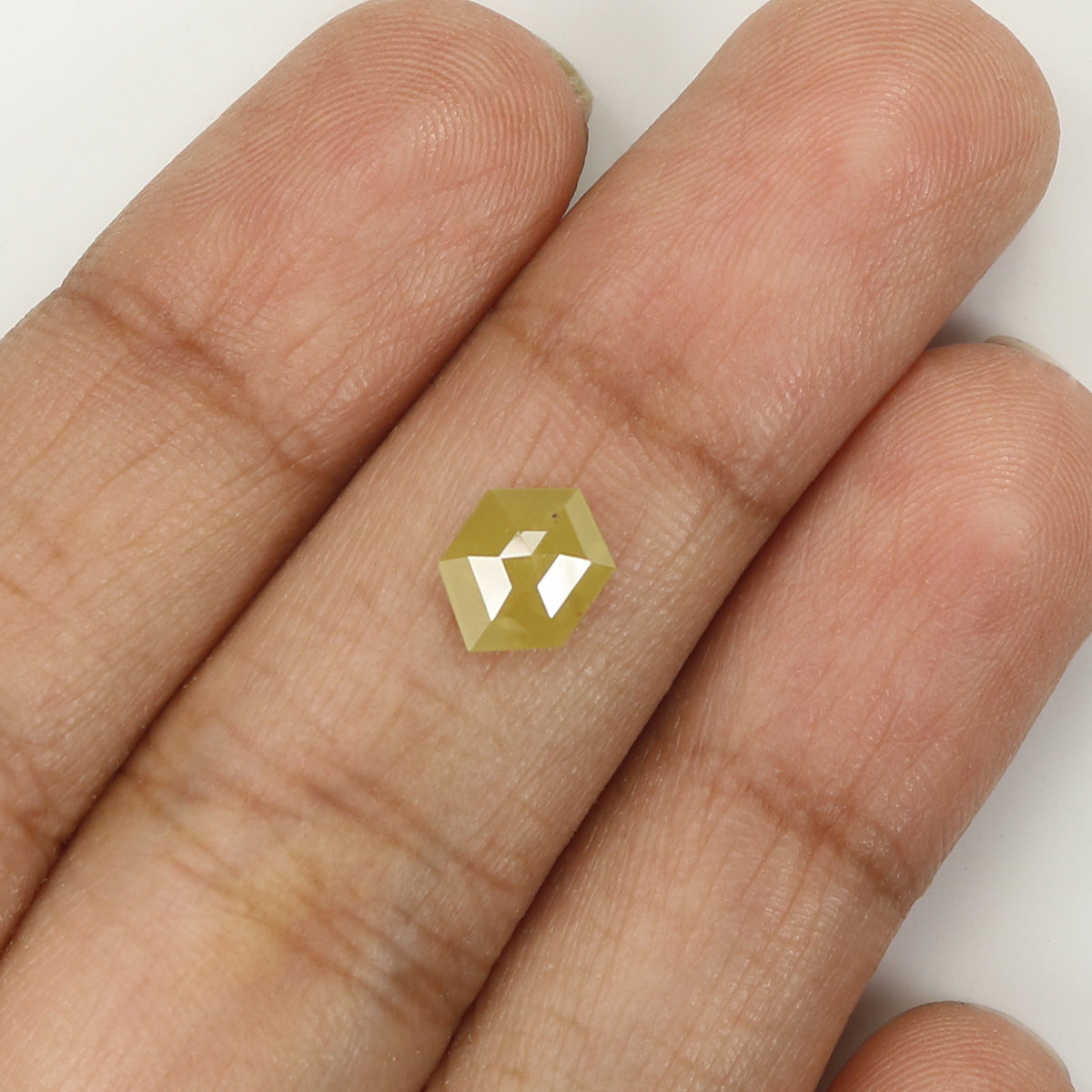 0.93 CT Natural Loose Hexagon Shape Diamond Yellow Color Hexagon Cut Diamond 8.00 MM Natural Yellow Color Hexagon Rose Cut Diamond LQ7948