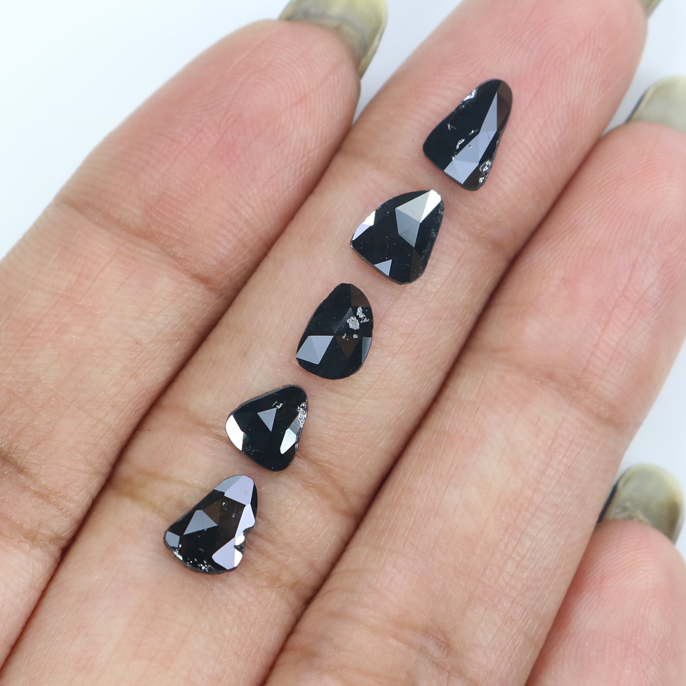 1.30 CT Natural Loose Slice Shape Diamond Black Color Slice Cut Diamond 7.35 MM Natural Loose Black Color Slice Rose Cut Diamond KQ2598