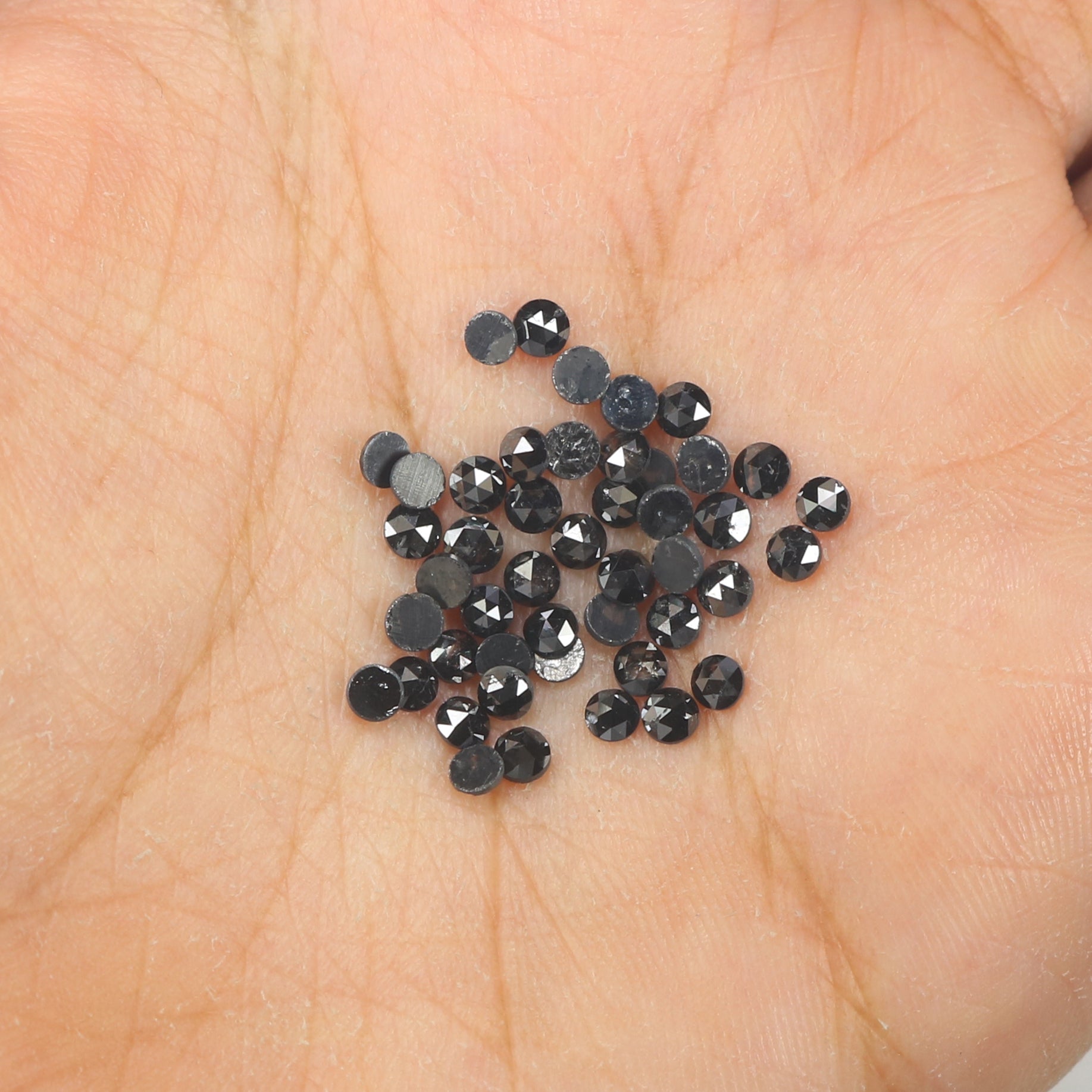 3.36 CT Natural Loose Round Rose Cut Diamond Black Color Round Shape Diamond 2.60 MM Natural Loose Black Color Round Rose Cut Diamond KQ2464