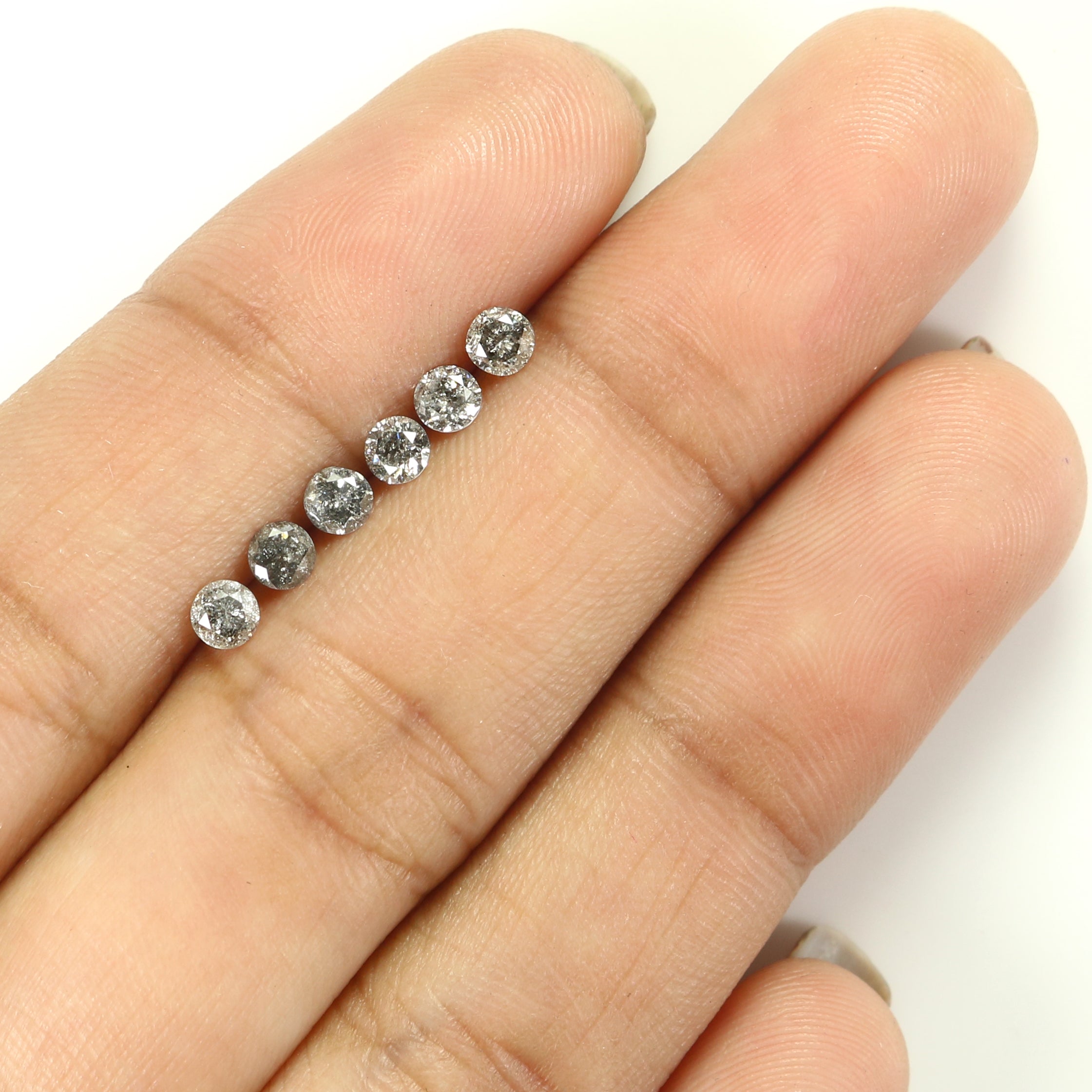 0.81 CT Natural Loose Round Shape Diamond Salt And Pepper Round Cut Diamond 3.10 MM Natural Loose Diamond Round Brilliant Cut Diamond QL1395