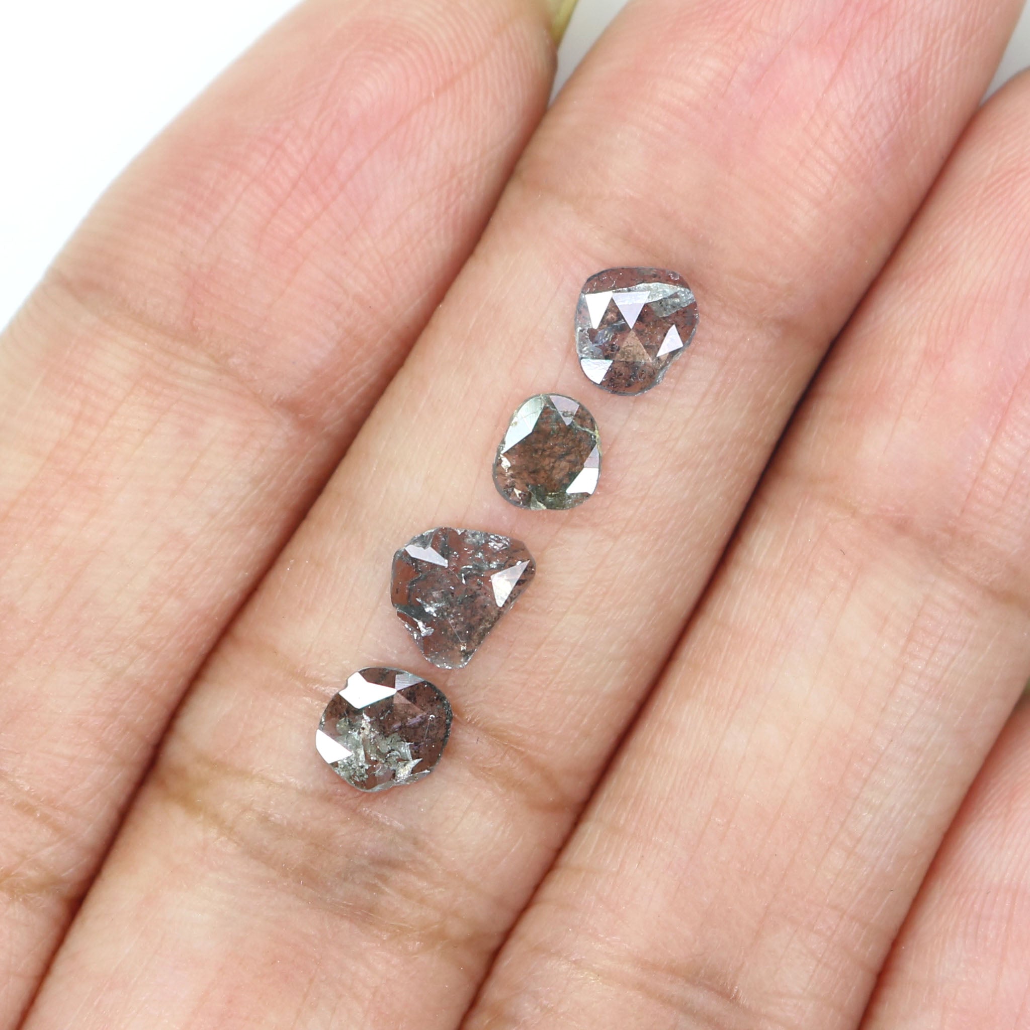 1.02 Ct Natural Loose Slice Shape Diamond Slice Salt And Pepper Diamond 4.80 MM Slice Natural Loose Diamond Slice Black Grey Diamond LQ2513