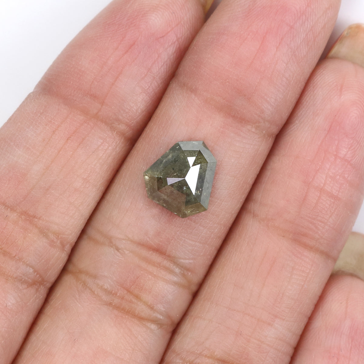 1.93 CT Natural Loose Shield Shape Diamond Green Color Shield Cut Diamond 9.00 MM Natural Loose Grey Color Shield Rose Cut Diamond LQ8145