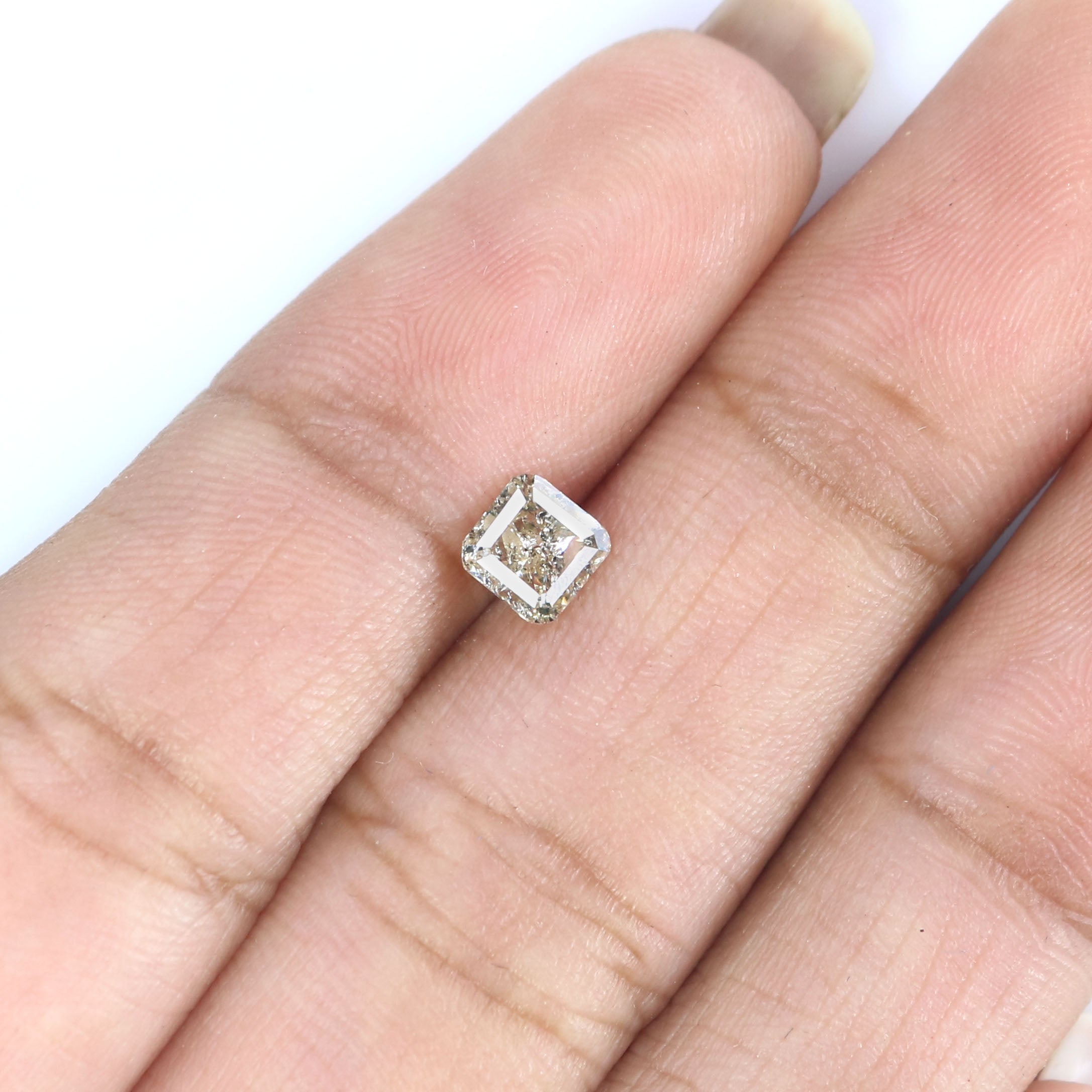 Natural Loose Radiant Yellow Grey Color Diamond 0.50 CT 4.50 MM Radiant Shape Rose Cut Diamond KR113