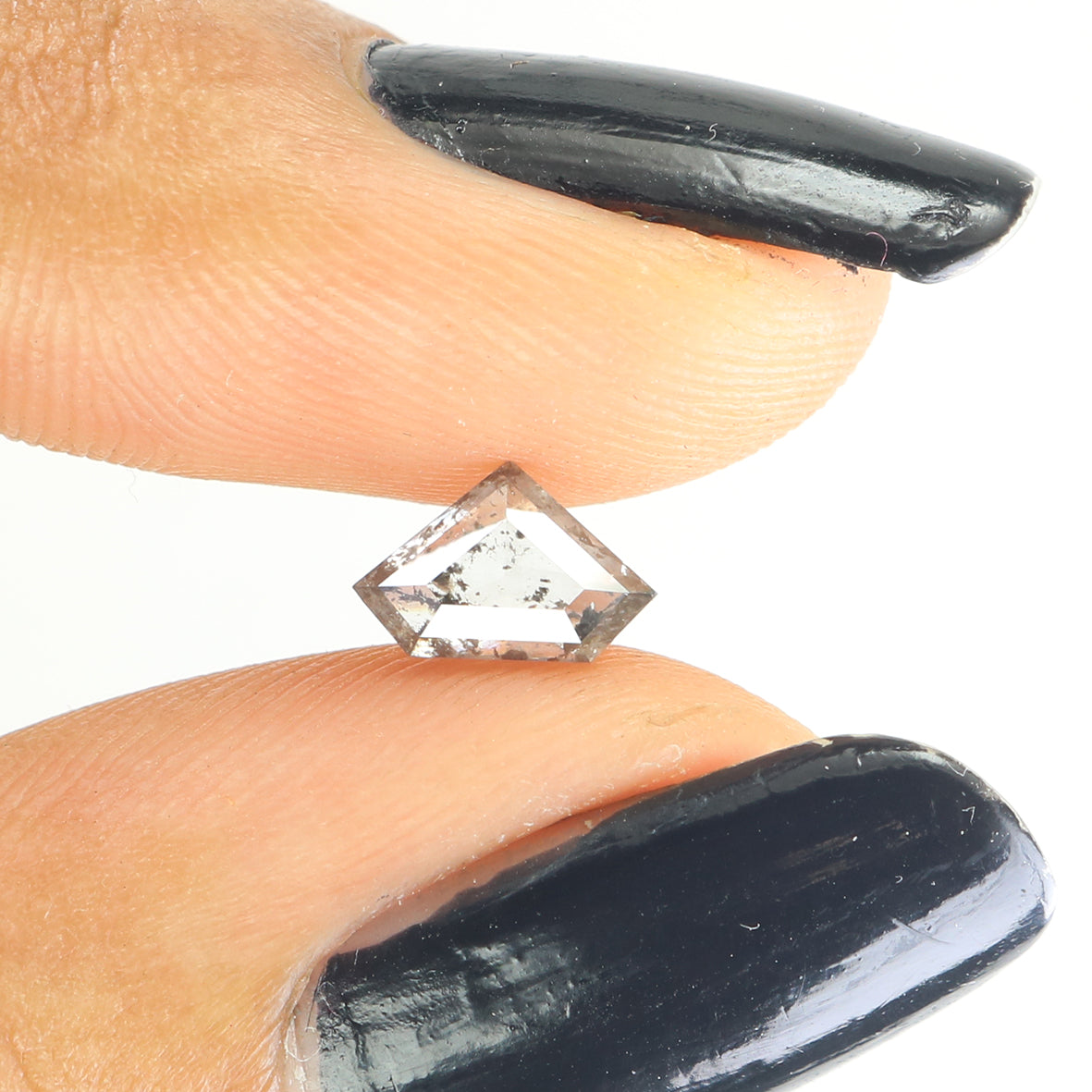 0.64 CT Natural Loose Shield Shape Diamond Salt And Pepper Shield Diamond 5.00 MM Natural Loose Black Color Shield Rose Cut Diamond QL9471