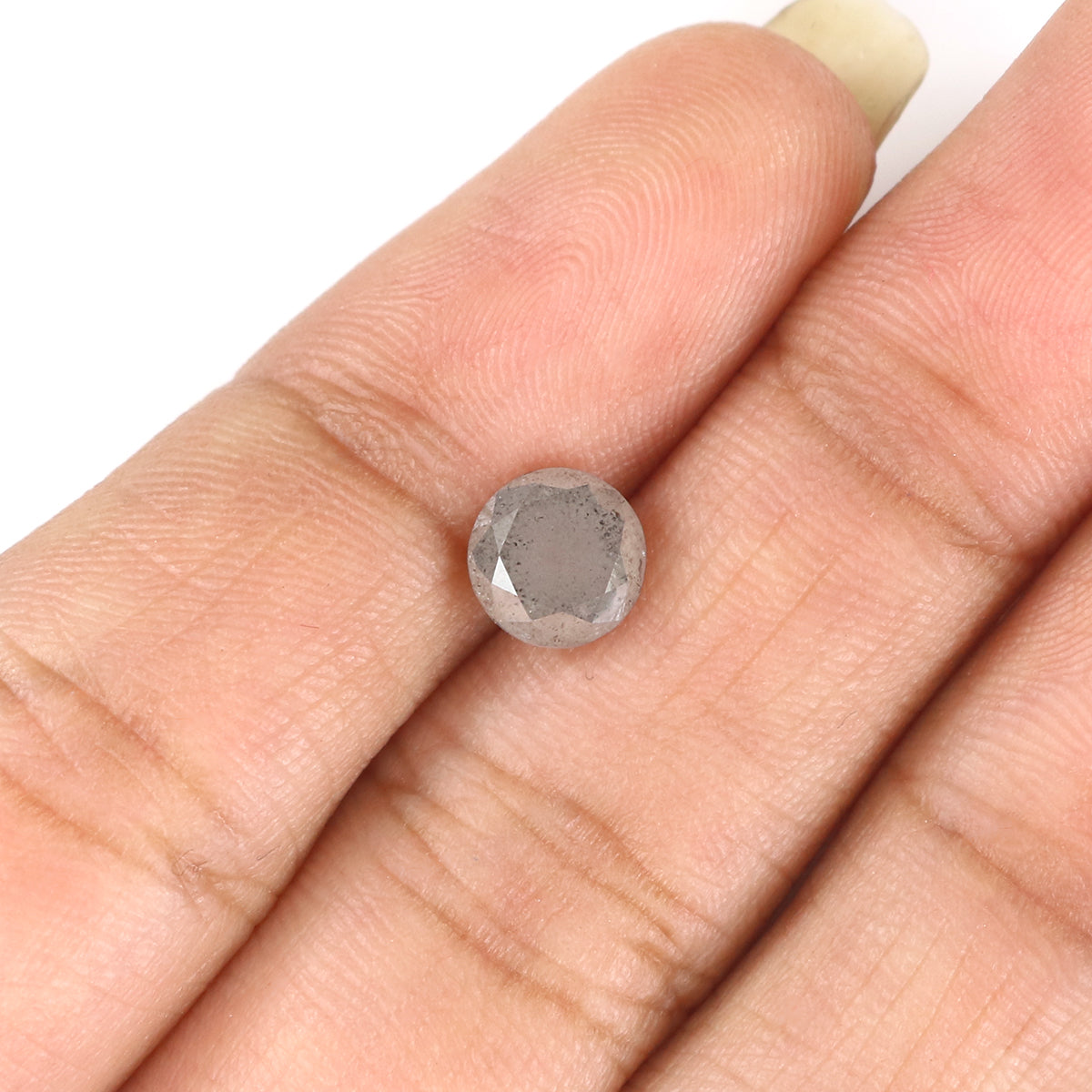 1.36 CT Natural Loose Round Shape Diamond Grey Milky Color Round Cut Diamond 6.40 MM Natural Grey Color Round Brilliant Cut Diamond LQ7877