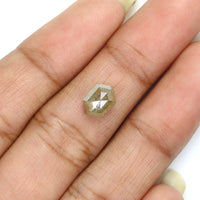 Natural Loose Hexagon Diamond Grey Yellow Color 1.51 CT 7.80 MM Hexagon Shape Rose Cut Diamond KR1613