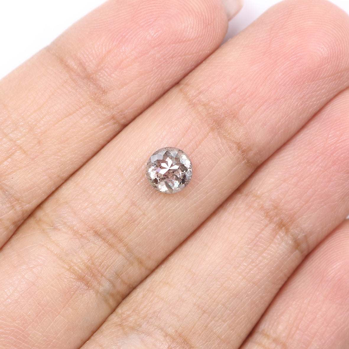 0.96 CT Natural Loose Round Rose Cut Diamond Salt And Pepper Round Diamond 5.70 MM Natural Loose Black Grey Color Rose Cut Diamond LQ9361