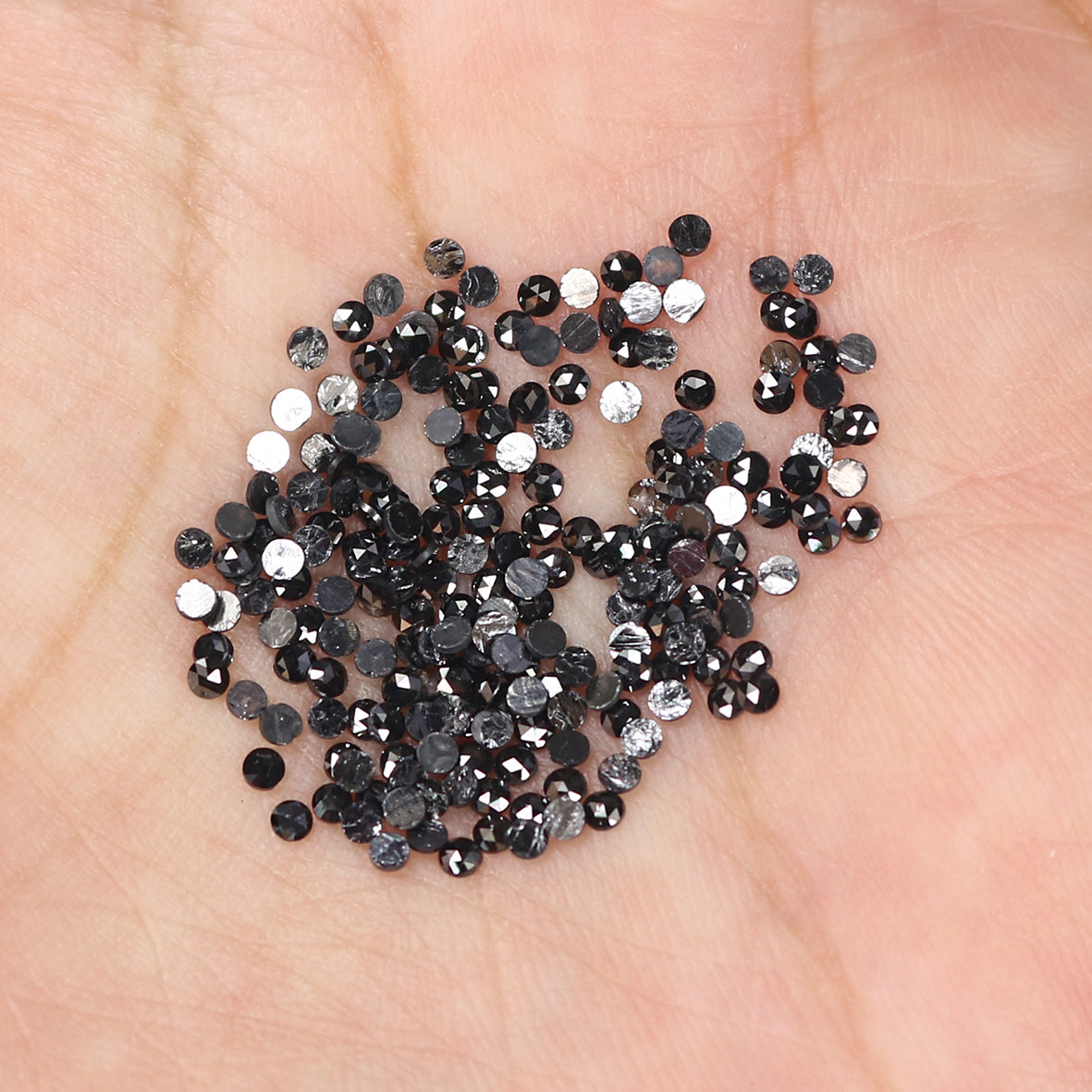 3.09 CT Natural Loose Round Rose Cut Diamond Black Color Round Shape Diamond 1.60 MM Natural Loose Black Color Round Rose Cut Diamond LQ1885