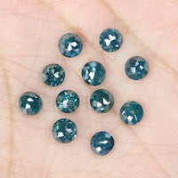 Natural Loose Rose Cut Blue Color Diamond 2.39 CT 3.26 MM Round Rose Cut Shape Diamond L2389