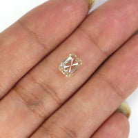 Natural Loose Emerald Shape White - J Color Diamond 1.16 CT 6.67 MM Emerald Shape Rose Cut Diamond L2661