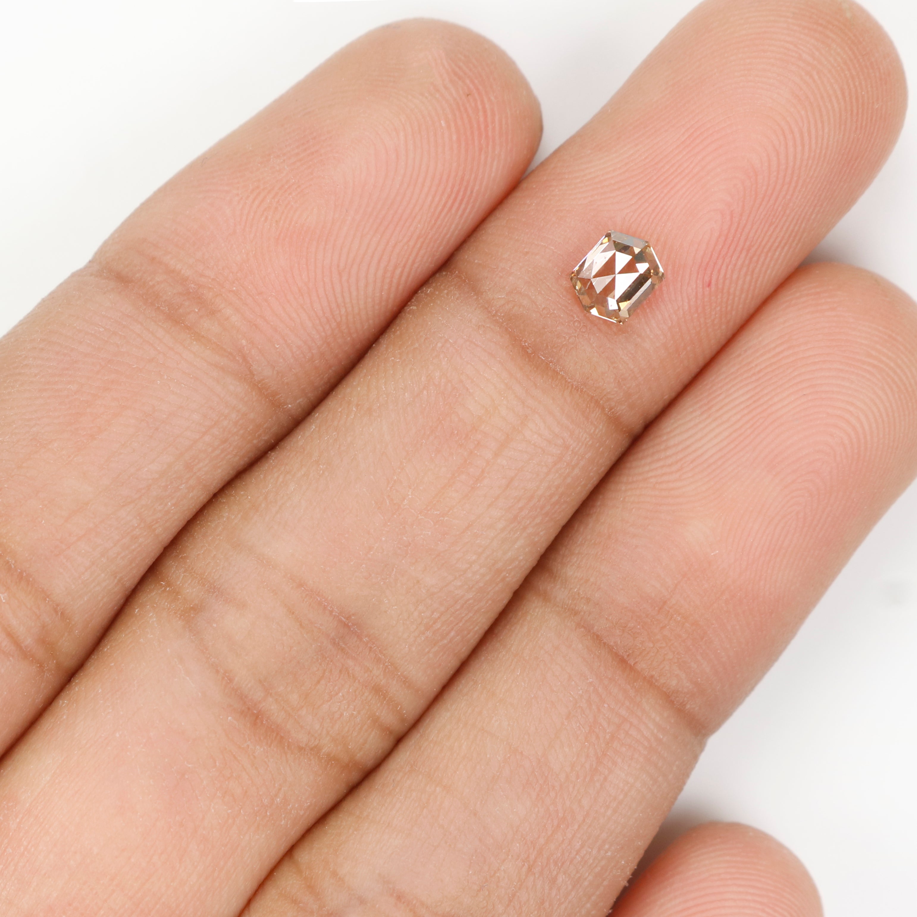 0.37 CT Natural Loose Hexagon Shape Diamond Brown Color Hexagon Cut Diamond 4.70 MM Natural Loose Brown Color Hexagon Rose Cut Diamond LQ717