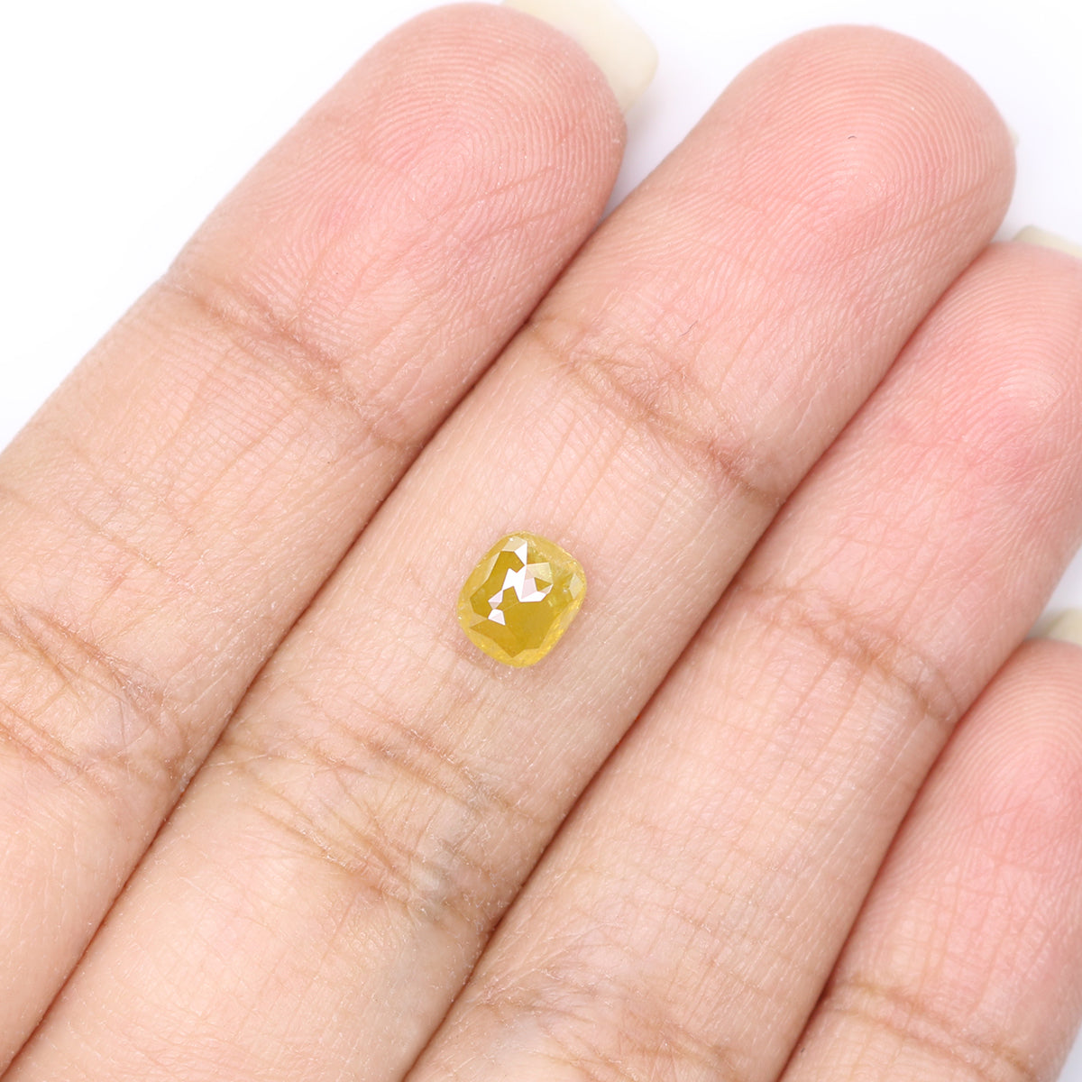 1.17 CT Natural Loose Cushion Shape Diamond Yellow Color Cushion Cut Diamond 5.95 MM Natural Yellow Color Cushion Rose Cut Diamond LQ9233
