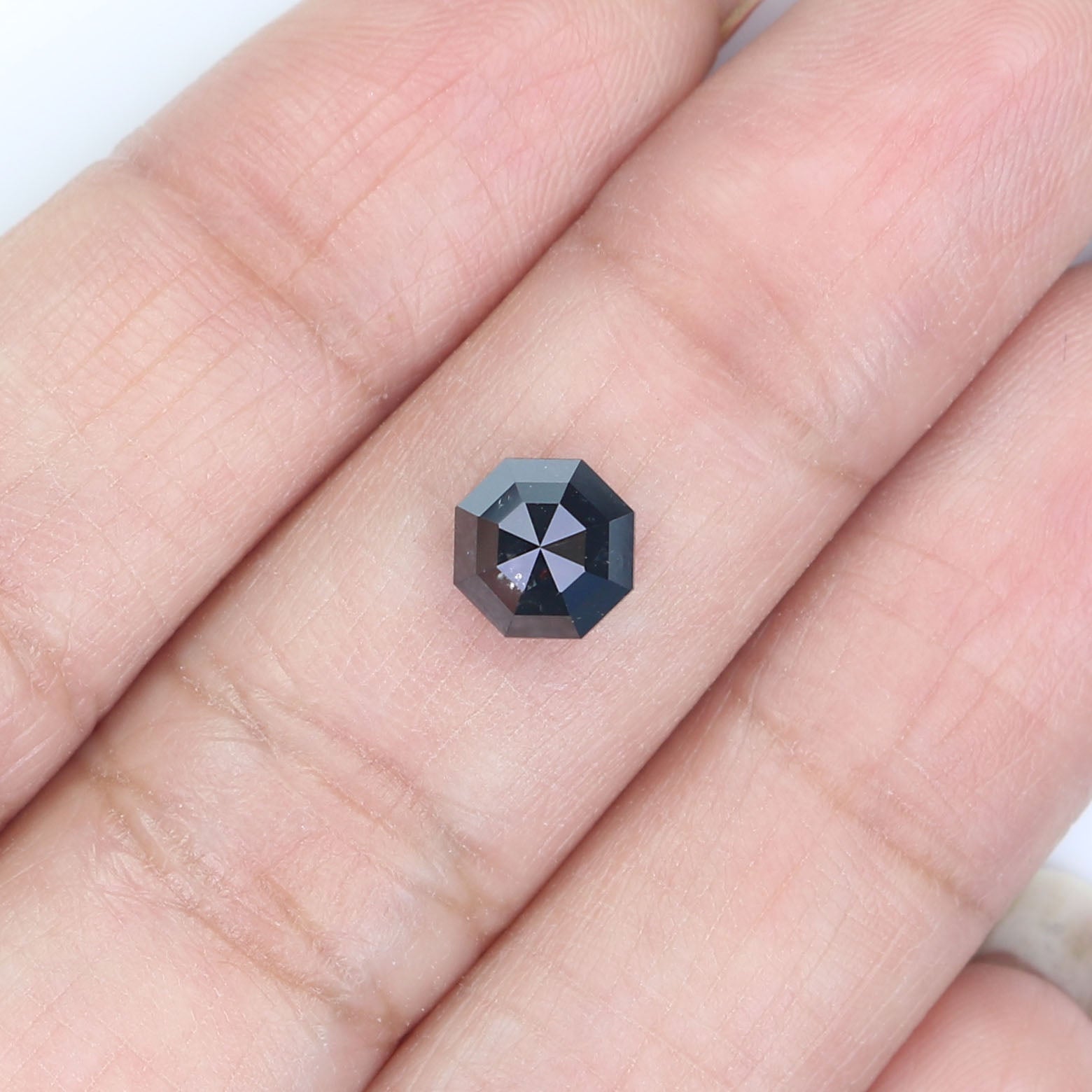 1.34 CT Natural Loose Octagon Diamond Black Color Octagon Diamond 6.30 MM Natural Loose Diamond Grey Color Octagon Rose Cut Diamond LQ9741