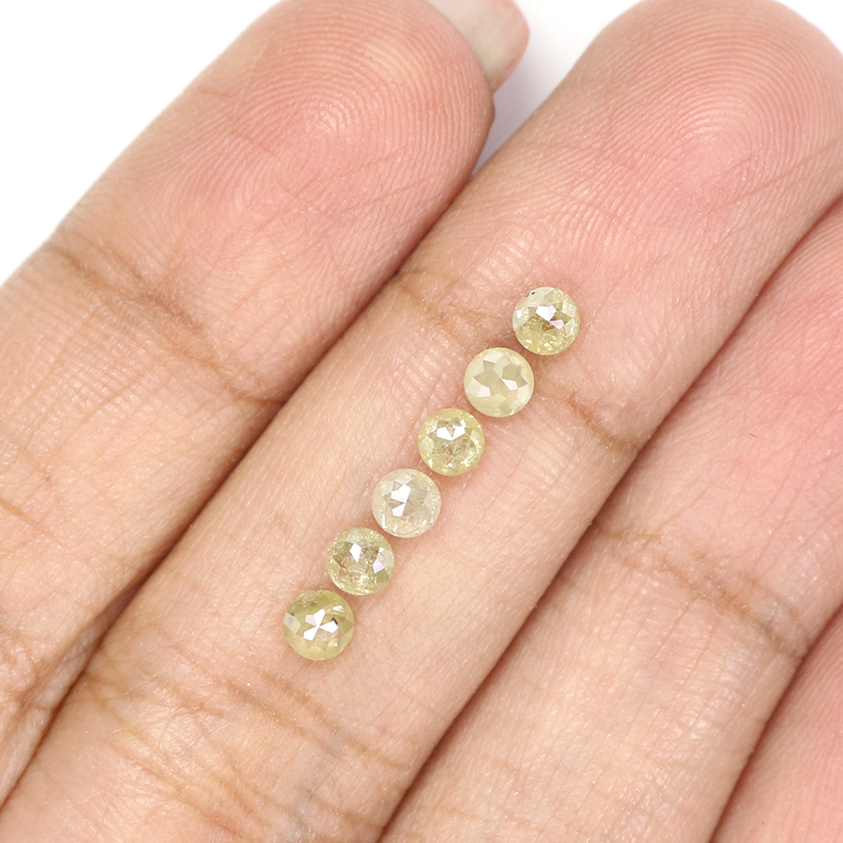 Natural Loose Round Rose Cut Yellow Grey Diamond Color 1.10 CT 3.20 MM Rose Cut Shape Diamond KR2217