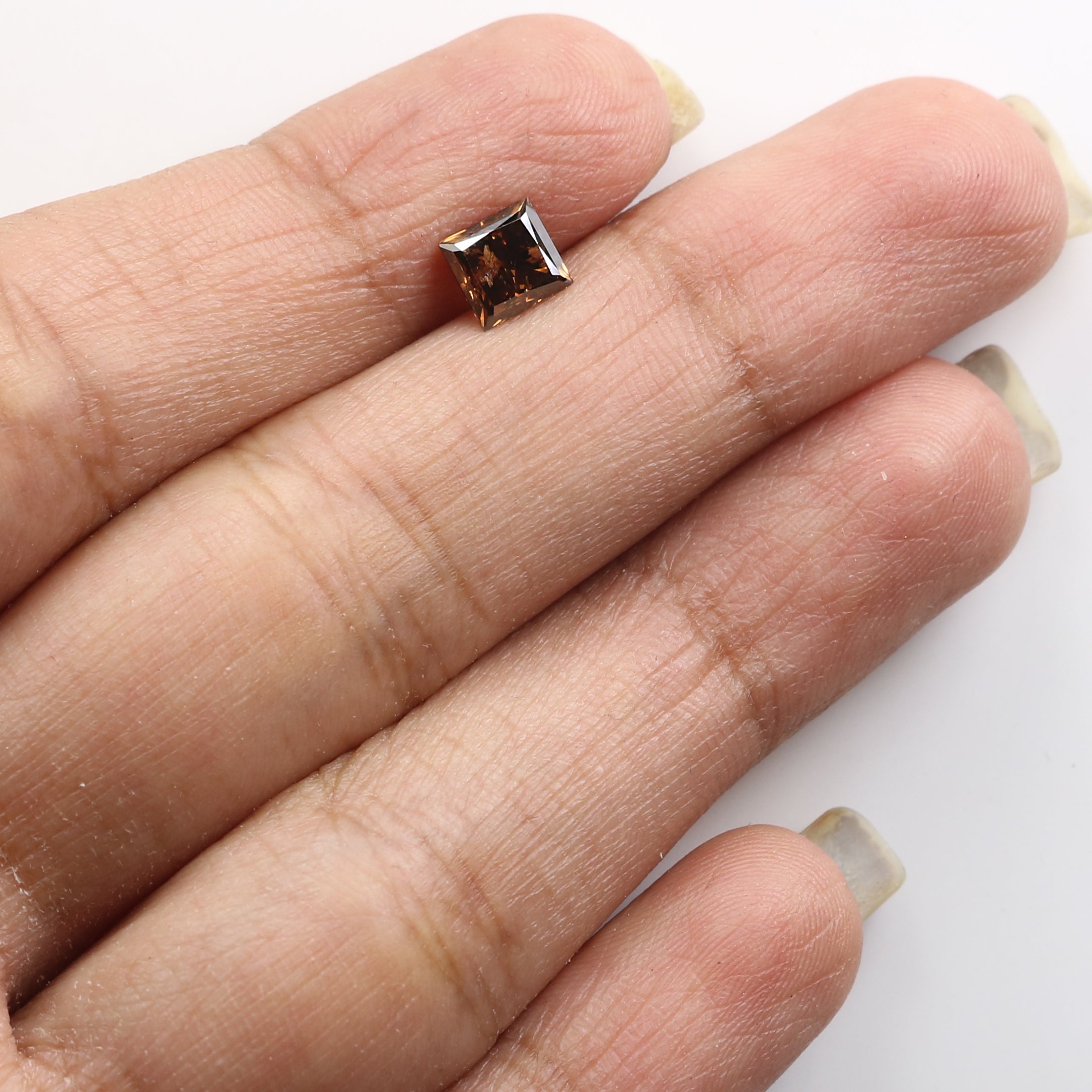 Natural Loose Princess Brown Color Diamond 1.00 CT 5.40 MM Princess Shape Rose Cut Diamond KDL1758