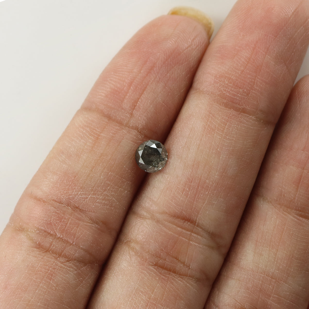 0.48 Ct Natural Loose Round Shape Diamond Salt And Pepper Round Diamond 4.90 MM Natural Black Grey Color Round Brilliant Cut Diamond KQ1735