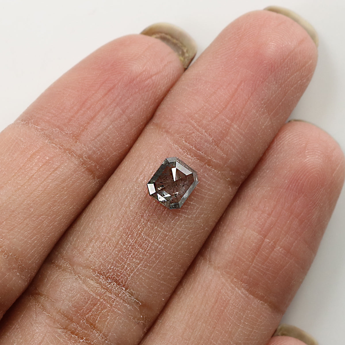 0.81 CT Natural Loose Emerald Diamond Salt And Pepper Diamond Natural Loose Diamond 5.70 MM Emerald Rose Cut Diamond Emerald Shape LQ8669