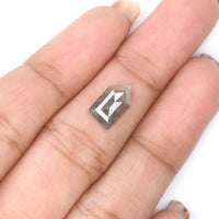 Natural Loose Shield Salt And Pepper Diamond Black Grey Color 1.20 CT 10.50 MM Shield Shape Rose Cut Diamond KR2035