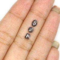 Natural Loose Mix Shape Salt And Pepper Diamond Black Grey Color 0.94 CT 4.10 MM Mix Shape Shape Rose Cut Diamond L195