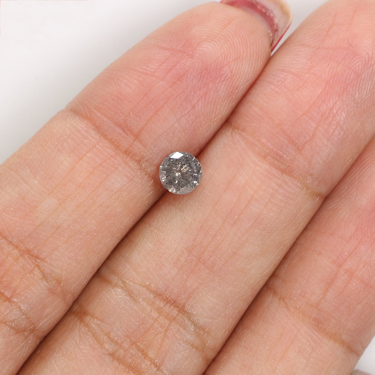 Natural Loose Round Salt And Pepper Diamond Black Grey Color 0.36 CT 4.45 MM Round Brilliant Cut Diamond L1962