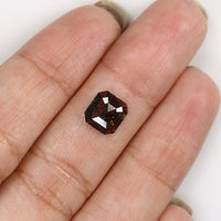 Natural Loose Radiant Salt And Pepper Diamond Black Grey Color 1.08 CT 7.10 MM Radiant Shape Rose Cut Diamond L7439