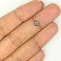 Natural Loose Rose Cut Salt And Pepper Diamond Black Grey Color 0.46 CT 4.75 MM Rose Cut Shape Diamond L1029