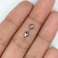 Natural Loose Kite Diamond, Salt And Pepper Kite Diamond, Natural Loose Diamond, Kite Rose Cut Diamond, Kite Cut, 0.67 CT Kite Shape L2736