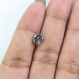 Natural Loose Round Salt And Pepper Diamond Black Grey Color 1.51 CT 6.60 MM Round Brilliant Cut Diamond KDL8399