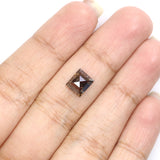 Natural Loose Square Diamond Deep Brown Color 1.68 CT 7.10 MM Square Shape Rose Cut Diamond L7517